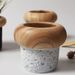 Nordic Style Cement Flower Pot Anti-Wood Grain Fashion Simple Artistic Personality Indoor Medium Green Radish Bonsai Rose_maomaolike.com