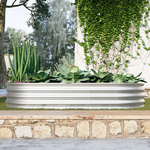6x3x1ft Raised Garden Bed Kit, Galvanized Planter Raised Garden Beds For Outdoor For Vegetables,Flowers &Herbs, Heavy Duty, Rust-Resistant, Easy Assembly_maomaolike.com