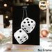 Fuzzy Dice Painting Poster, Monochrome Retro Hanging Fluffy Dice Poster, Nostalgic Stylish Decor Ideal For Home, Game Room, Garage_maomaolike.com