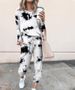 Women's Clothing 2024 spring autumn and winter printed casual long sleeved women's sports suit_maomaolike.com