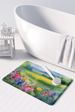 Massachusetts Mayflowers In Watercolor Memory Foam Kitchen Mat Machine Washable Anti-Fatigue Mat Cushion Comfort Bath Mat Or Kitchen Rug_maomaolike.com