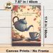 Tea & Floral Themed Painting Poster, Warm-toned Whimsical Teapot Pouring Tea With Pastries Poster, Cozy Tranquil Decor Ideal For Kitchen, Dining Area_maomaolike.com