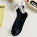 Unisex Hollow thin breathable socks women's mid-tube socks cute lace lace bow socks thin_maomaolike.com