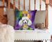 White Poodle King Of Mardi Gras Throw Pillow Machine Washable, Indoor Outdoor Decorative Pillow For Couch, Bed Or Patio, 14Hx14W_maomaolike.com