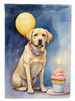 Yellow Labrador Retriever Happy Birthday House Flag Large Porch Sleeve Pole Decorative Outside Yard Banner Artwork Wall Hanging, Polyester, House Size, Multicolor_maomaolike.com