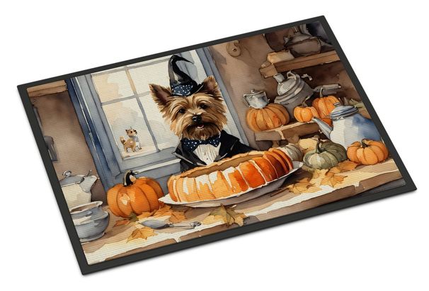 Cairn Terrier Fall Kitchen Pumpkins Doormat Front Door Mat Indoor Outdoor Rugs For Entryway, Non Slip Washable Low Pile, 24H X 36W_maomaolike.com