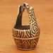 Brass Bucket Car Keychain Pendant Accessory Bag Unisex Gift Engraved With Fu Character Vintage Copper Small Item_maomaolike.com