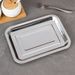 Stainless Steel Heat-resistant Rectangular Camping Commercial Stall Barbecue Plate, Non Disposable Plate_maomaolike.com