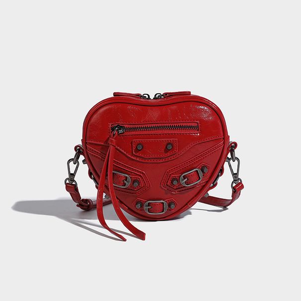 Spicy Girl Underarm Women's Shoulder Crossbody Motorcycle Heart Ladies Fashion Versatile Niche Chain Small Bag_maomaolike.com