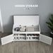 Shoe Storage Bench, Modern Entryway Bench With Cushion, Hidden Compartments, Adjustable Shelves, Shutter Doors, White_maomaolike.com