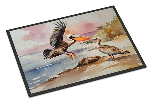 Pelican Doormat Front Door Mat Indoor Outdoor Rugs For Entryway, Non Slip Washable Low Pile, 24H X 36W_maomaolike.com