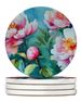 Peonies In Watercolor Large Sandstone Coasters Pack Of 4 Absorbent Round Coasters Decor Gifts For Men Or Women, 4 In, Multicolor_maomaolike.com