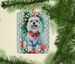 Maltese Christmas Porcelain Ornament Christmas Tree Hanging Decorations For Home Christmas Holiday, Rectangle, Gift, Multicolor_maomaolike.com
