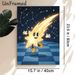 Cartoon Shooting Star Painting Poster, Glowing Vintage Cartoon Style Poster, Whimsical Cheerful Shooting Star With Cosmic Constellations, Charming_maomaolike.com