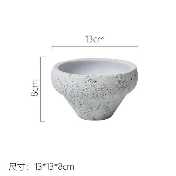 Nordic Style Cement Flower Pot Ceramic Human Face Fashion Simple Artistic Personality Indoor Large Green Radish Bonsai Top-sale_maomaolike.com