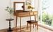 43.3" Classic Wood Makeup Vanity Set With Flip-top Mirror And Stool, Dressing Table With Three Drawers And Storage Space_maomaolike.com