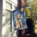 White Toy Poodle Happy Birthday House Flag Large Porch Sleeve Pole Decorative Outside Yard Banner Artwork Wall Hanging, Polyester, House Size, Multicolor_maomaolike.com