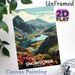 Snowdonia National Park Landscape Painting Poster, Vibrant Retro-style Mountain, Lake & Wildflower Scene Poster, Nature-themed Decor Ideal For Living_maomaolike.com