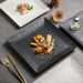 Rock Pattern Ceramic Square Western Steak Cake Dessert Pastry Exquisite Dish Plate Commercial Use_maomaolike.com