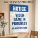 Video Game Notice Painting Poster, Vintage Distressed Text Art Poster, Clear Do-not-disturb Reminder, Ideal For Game Rooms, Bedrooms_maomaolike.com