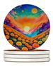 Colorful Marigolds Large Sandstone Coasters Pack Of 4 Absorbent Round Coasters Decor Gifts For Men Or Women, 4 In, Multicolor_maomaolike.com
