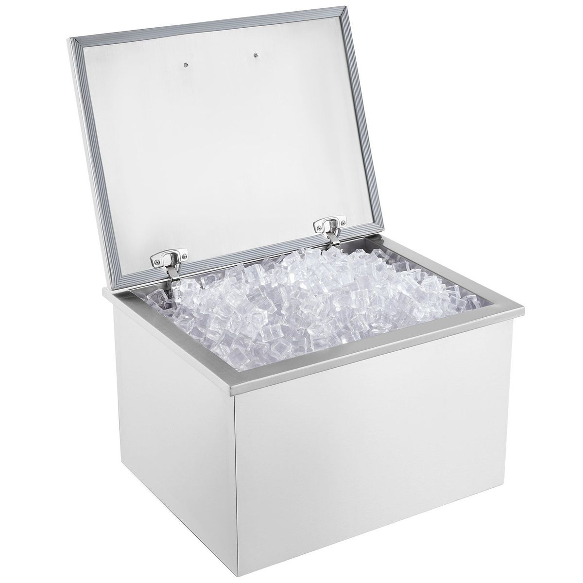 VEVOR 40Quart Drop In Ice Chest Ice Cooler Ice Bin Stainless Steel 20"x16"x14.6"_maomaolike.com