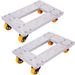 Movers Dolly Heavy Duty Furniture Dolly Trolley Cart 18''x12'' Aluminum Frame With 3'' TPU Professional Casters With Brake Option 2pcs Set_maomaolike.com