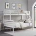 Twin Over Full Bunk Bed With Ladder,Wooden Bunk Bed With High Guardrail And Ladder For Kids, Teens, Dorm Rooms, And Guest Rooms,No Box Spring Needed,White_maomaolike.com