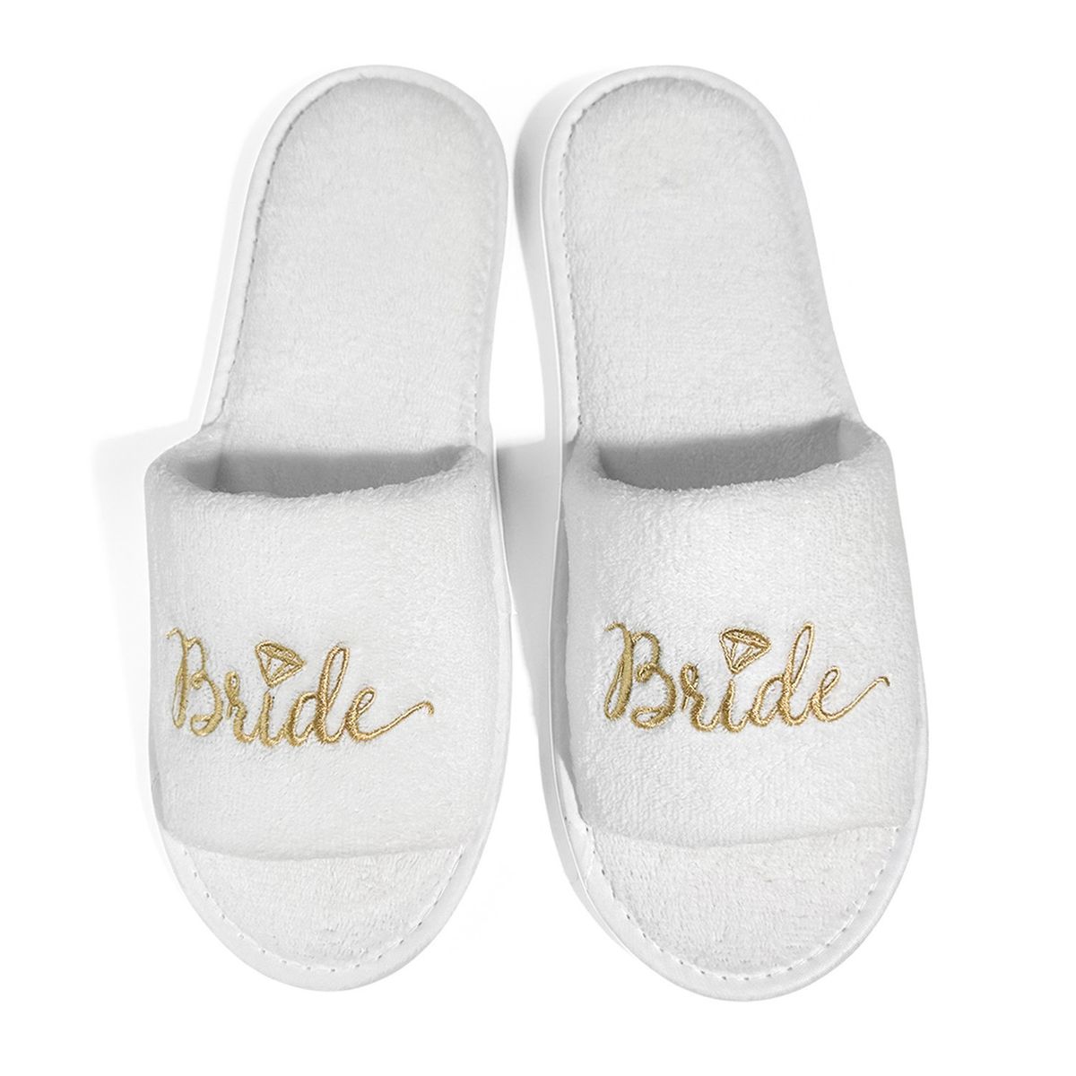 Bride & Bridesmaid, Wedding Guests Home Slip On Shoes Bridal Party Slippers Open-toe With Golden, Mint Green And Pink_maomaolike.com