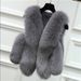 Women's Clothing Fox Fur Vest Women's Winter Vest Ladies Stitching Vest Short Fur Coat_maomaolike.com