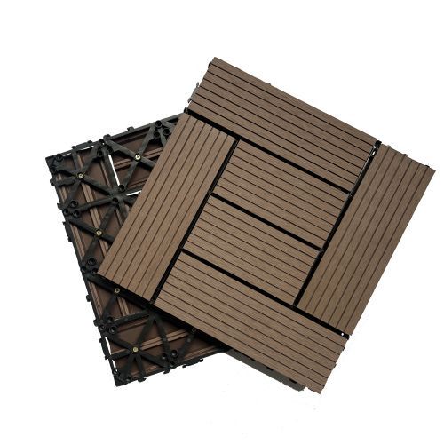 Wood Plastic Composite Deck Tiles Set Of 20pcs, Composite Decking Resist Rust, Patio Flooring Outdoor Waterproof, Floor Tiles For Balcony, Backyard, Indoor And Outdoor Use, 12x12in_maomaolike.com