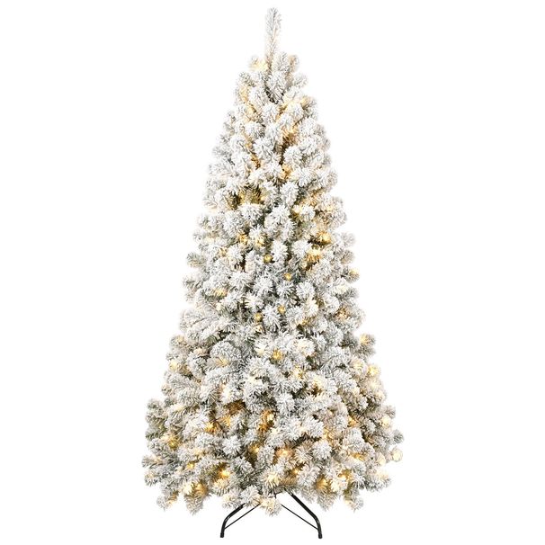 5ft Pre-lit Flocked Artificial Christmas Tree Environmentally Friendly Fireproof Artificial Christmas Flocked Tree_maomaolike.com