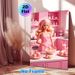 Doll Baking In Pink Kitchen Painting Poster, Vibrant Pink-toned Whimsical Kitchen Scene Poster, Charming Sweet Baking Design Ideal For Bedroom, Living_maomaolike.com