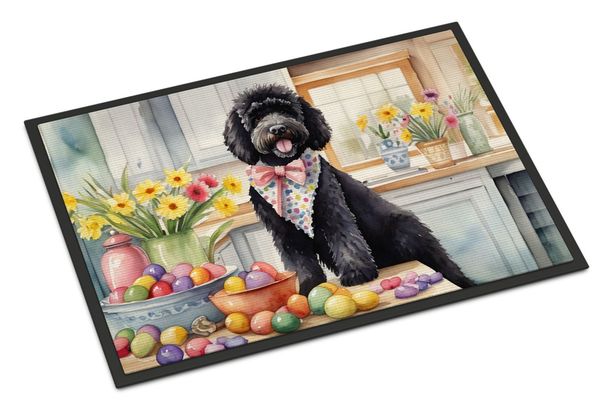 Decorating Easter Portuguese Water Dog Doormat Front Door Mat Indoor Outdoor Rugs For Entryway, Non Slip Washable Low Pile, 24H X 36W_maomaolike.com