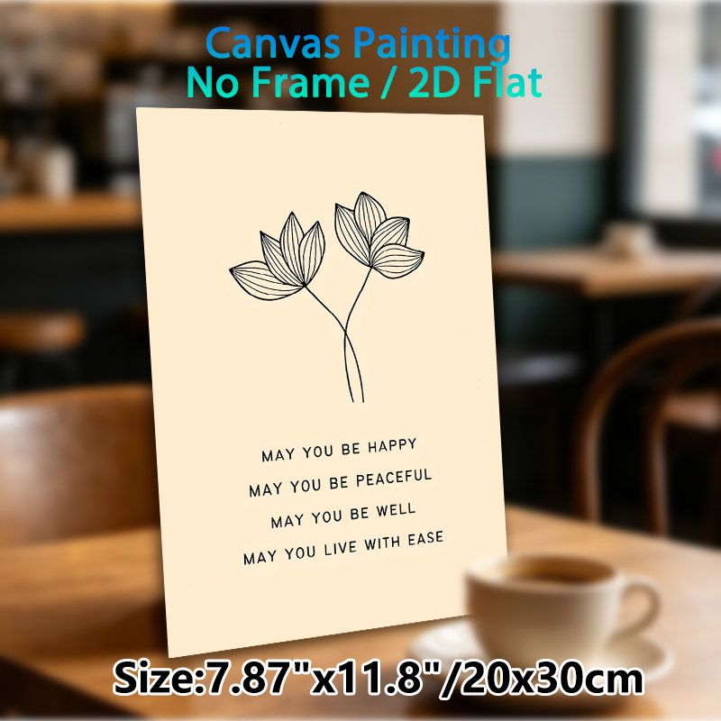 Lotus & Positive Affirmation Painting Poster, Minimalist Line Art Poster, Soothing Uplifting Message Ideal For Bedroom, Living Room, Meditation Area_maomaolike.com