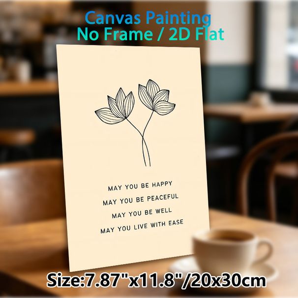 Lotus & Positive Affirmation Painting Poster, Minimalist Line Art Poster, Soothing Uplifting Message Ideal For Bedroom, Living Room, Meditation Area_maomaolike.com