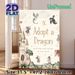 "Adopt A Dragon" Fantasy Painting Poster, Soft Watercolor Magical Castle & Fairy Scene Poster, Whimsical Decorative Artwork Suitable For Bedroom_maomaolike.com