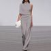Women's clothing pants solid color one-shoulder pile collar jumpsuit hot selling hot dress pants_maomaolike.com