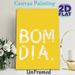 Bom Dia Typography Painting Poster, Vibrant Yellow Brushstroke Style Poster, Warm Positive Message Wall Decor Ideal For Living Room, Kitchen_maomaolike.com