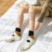 New home coral fleece socks, footprint cat paw pattern sleeping socks, thick warm winter fleece women's socks_maomaolike.com