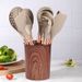 Cross-Border Silicone Kitchenware 12-Piece Non-Stick Pan Spoon Spatula Set Anti-Scalding Gold-Plated Wood Grain Handle_maomaolike.com