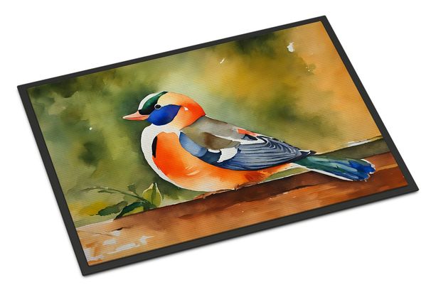 Mandarin Duck Doormat Front Door Mat Indoor Outdoor Rugs For Entryway, Non Slip Washable Low Pile, 24H X 36W_maomaolike.com