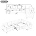 124.8"L-shaped Sofa Convertible Sofa Bed Pull Out Sofa Sleeper With Two Back Pillows, Two USB Ports And Two Power Sockets For Living Room_maomaolike.com