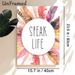 "Speak Life" Feather Themed Painting Poster, Watercolor Soft-hued Feather Framed Inspirational Text Poster, Uplifting Message Decor Ideal For Home_maomaolike.com