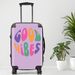 Good Vibes Luggage, 20/24/28 Inch Luggage, Carry-On, Custom Luggage, Luggage Set, Suitcase, Travel, Vacation, Cabin Suitcase, Custom Suitcase, Personalized Luggage_maomaolike.com