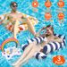 Set Of 3 Pack Inflatable Pool Floats 1 Drink & Snack Float 2 Water Hammocks With High Buoyancy Pillows Cooling Mesh_maomaolike.com