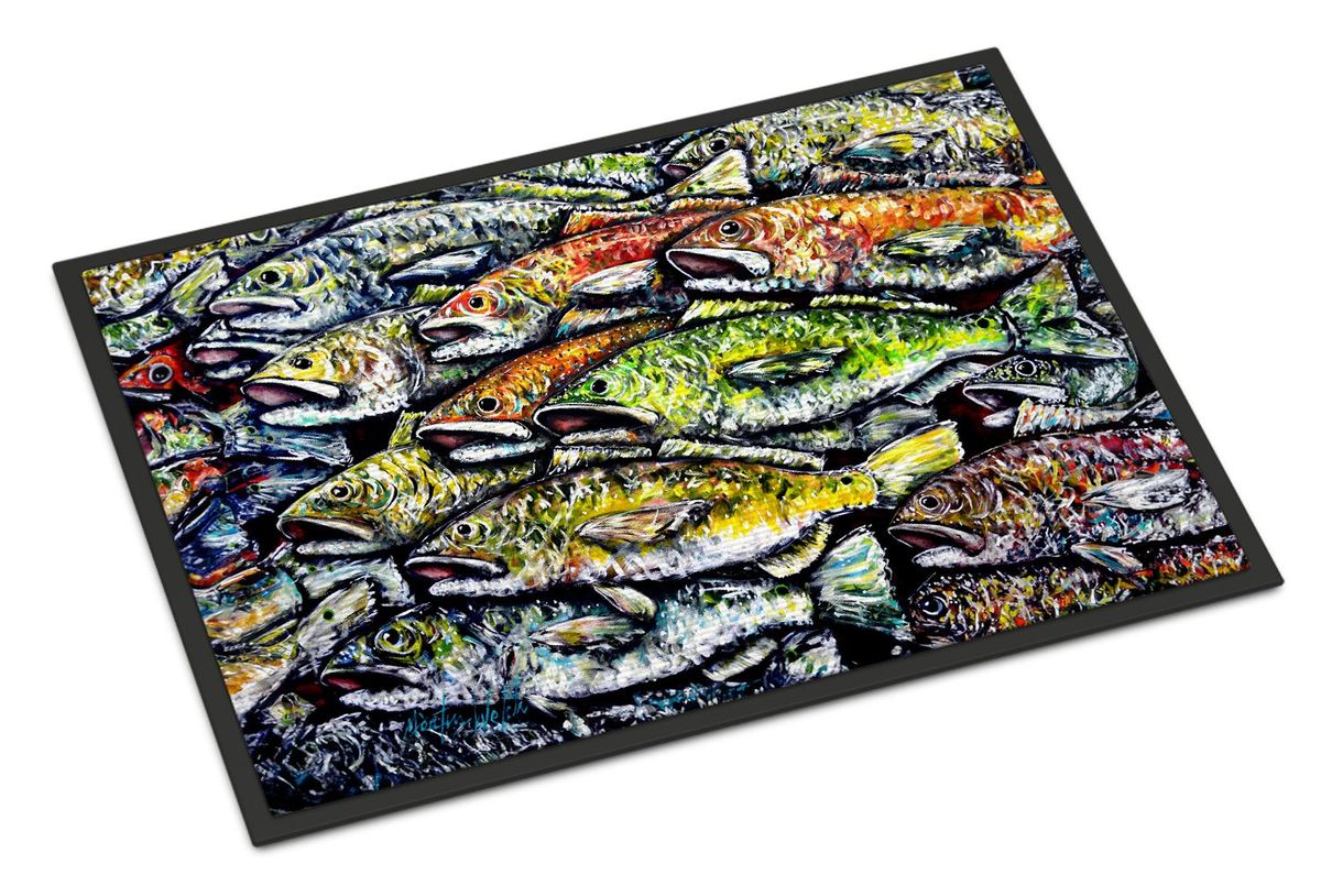 Wanna Be Fishin Doormat Front Door Mat Indoor Outdoor Rugs For Entryway, Non Slip Washable Low Pile, 24H X 36W_maomaolike.com