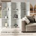 6 Panel 67" Tall Wood Privacy Screen Room Divider With 3 Shelves And Folding Storage For Bedroom, White_maomaolike.com