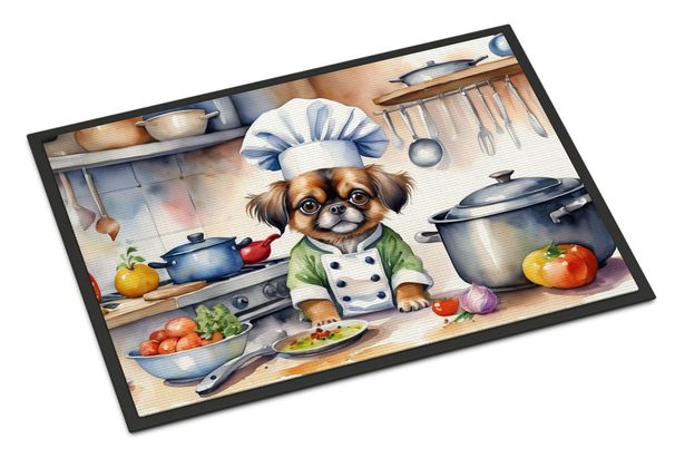Tibetan Spaniel The Chef Doormat Front Door Mat Indoor Outdoor Rugs For Entryway, Non Slip Washable Low Pile, 24H X 36W_maomaolike.com