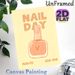 Nail Day Themed Painting Poster, Warm-toned Cute Cartoon Style Poster, Adorable Nail Polish Bottle With Heart Design, Suitable Decor For Beauty Salons_maomaolike.com